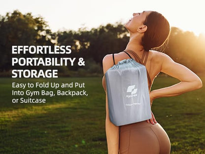 GymCope Foldable Yoga Mat for Travel, 68"x24" Folding Travel Gym Mat for Women Yoga Studio, Packable and Portable Pilates Mat with Storage Bag Easy to Carry, Lightweight Travel Workout Mat, 2mm/4mm