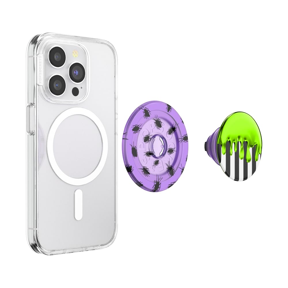 PopSockets Phone Grip for MagSafe with Kickstand, Magnetic Stand, Swappable Top, Secure Hold for iPhone MagSafe Cases, Phone & Tablet Grip, Beetlejuice - Beetlejuice Drip