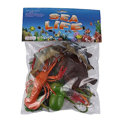 Nabance Large Sea Animal Figures Toys 18PCS Plastic Sea Creatures for Bath Ocean Animals Figures Learning Colour Toy Educational for Child Kids Toddler Gift