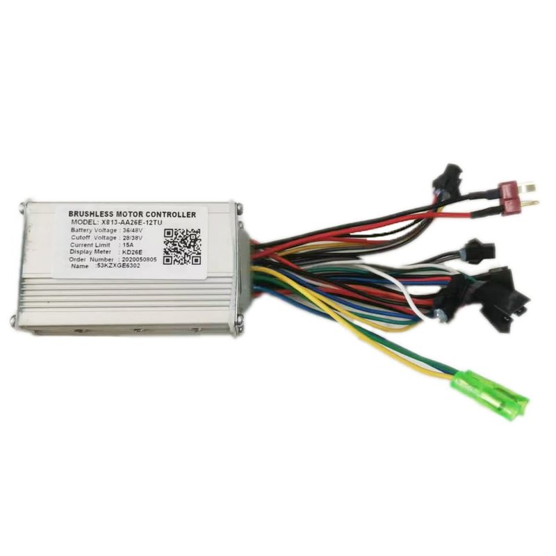 NULKOMMA Electric Bicycle Controller X813-AA26E-12TU DC36/48V 15A Brushless Motor Controller for E-Bike Scooter Mountain Bike