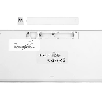 cimetech 2.4GHz Wireless Keyboard with Number Pad Full Size Design for Laptop Desktop PC Tablet, Windows iOS Android - Grey