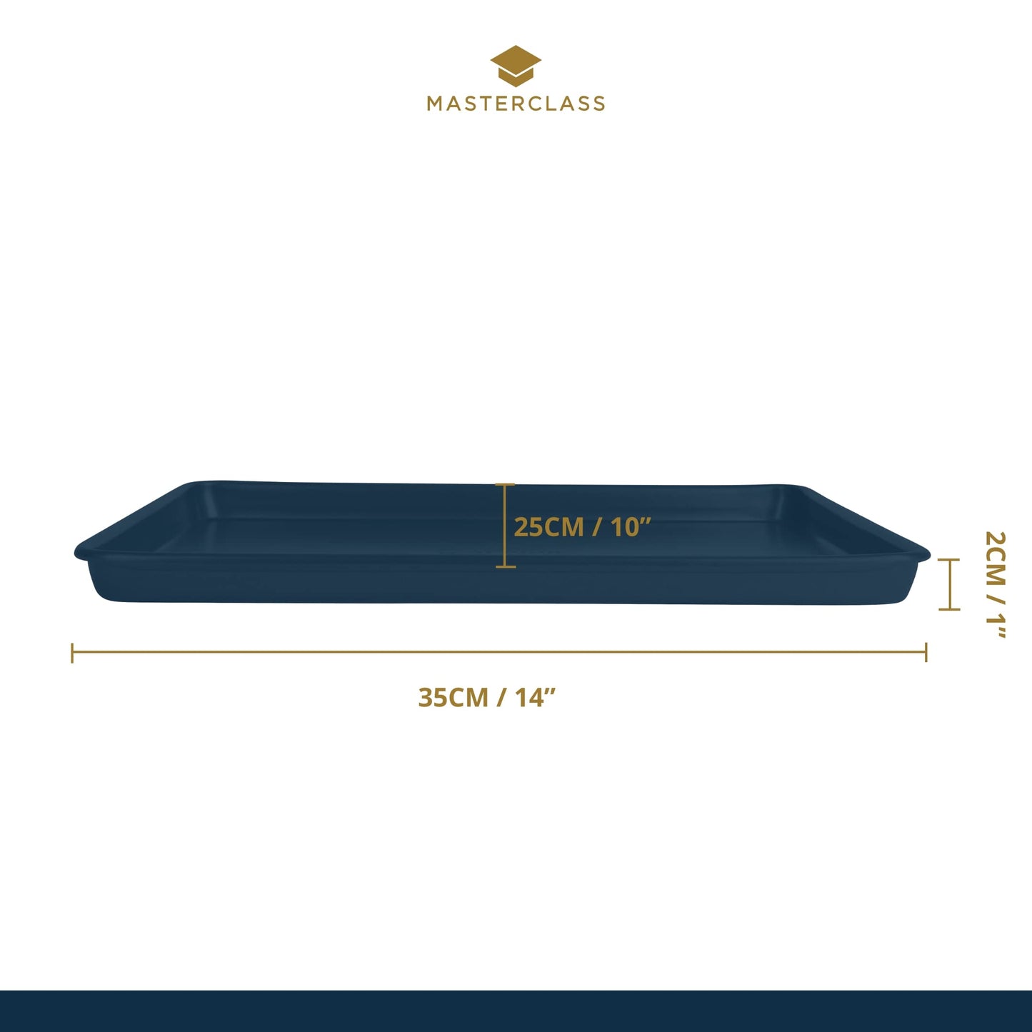 MasterClass Baking Tray, Non-Stick Oven Tray for Baking and Roasting 35x25x2cm, Sleeved, Grey
