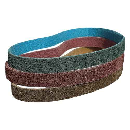 3 Pack 1 X 30 Inch Coarse, Medium, and Fine Grits Assortment Non Woven Surface Conditioning Sanding Belts for Knife Makers and Metal Fabricators Profession Sander Belt