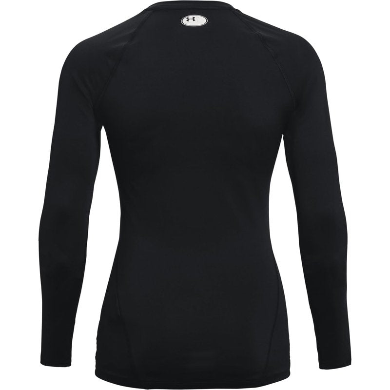 Under Armour Women's HeatGear Compression Long-Sleeve T-Shirt, Black (001)/White, Medium