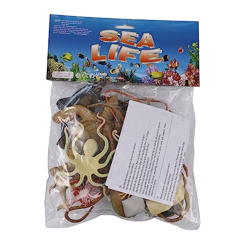 Nabance Large Sea Animal Figures Toys 18PCS Plastic Sea Creatures for Bath Ocean Animals Figures Learning Colour Toy Educational for Child Kids Toddler Gift