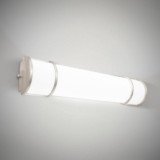 ASD LED 24" Vanity Flush Mount Light Fixture, Linear Bathroom Lighting Bar | 3CCT, Dimmable, Energy Star, ETL Listed | 25W 1950LM 3000-5000K 120V | Long Tube Bath Wall Sconce Over Mirror | Nickel