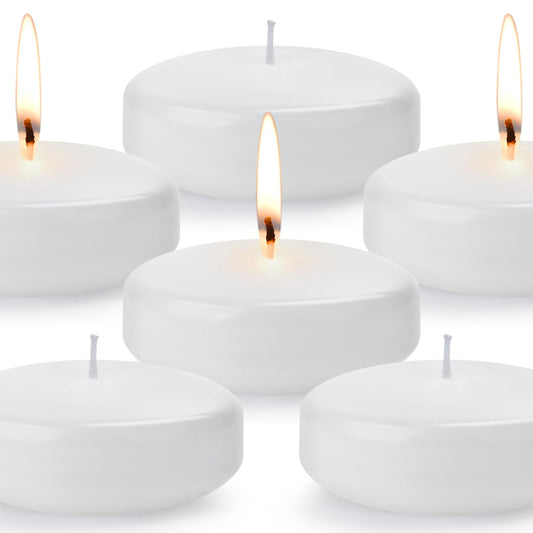 3 inch Floating Candles, 36PACK White/Gold/Red Floating Candle, Long Burning and Smokeless Candle for Wedding, Birthday, Pool, Holiday & Home Decoration Unscented (White)