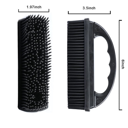 Godiyyer Rubber Pet Hair Removal Brush Lint & Cat Dog Hair Remover Brush Pet Silicone Lint and Debris Remover for Cleaning, Grooming, Home,Black