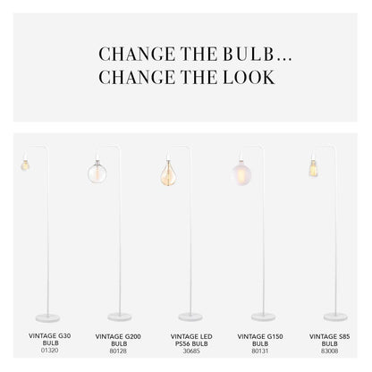 GLOBE Electric 67069 70" Matte White Floor Lamp with in-Line On/Off Foot Switch for Living Room, Bedroom, Home Improvement, Décor, and Office Accessories