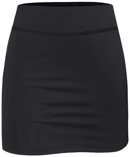 BLEVONH Womens Summer Tennis Skirts with Shorts Underneath, Pickleball, Athletic, Workout and Golf Skorts with Pockets Black Large