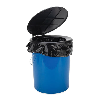 Camco Portable Toilet Bucket - Features 3 Bag Liners for Easy Clean Up & Attached Carry Handle - Includes Seat and Lid Attachment (41549)