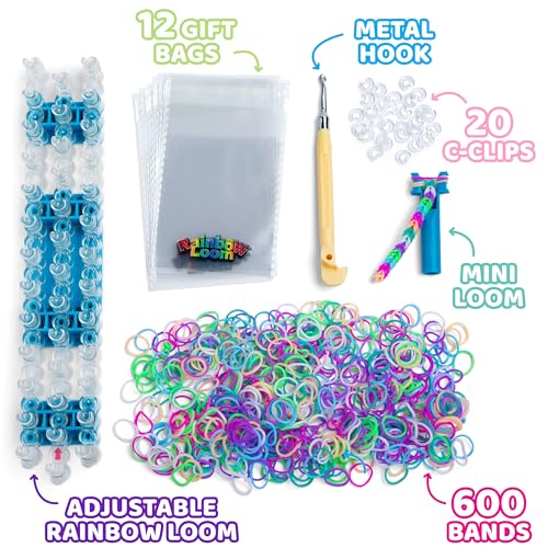 Rainbow Loom Original Loom Band Kit | Rubber Band Bracelet Kit with Loom Band Board, Loom Band Tool, and Elastic Bands Childrens Jewellery Making Kits Make Great Gifts for Kids Age 7+