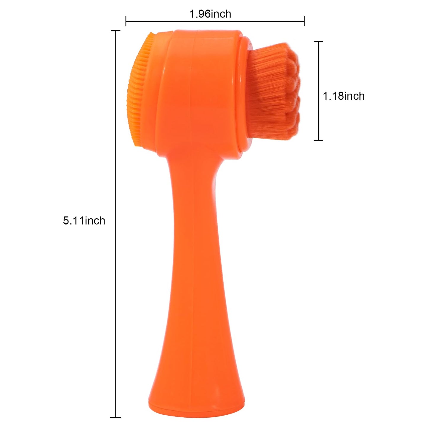Face Brush 2 in 1, Facial Cleansing Exfoliating Scrubber Brush, Silicone Double Side Manual Face Wash Scrub Brush with Soft Bamboo Charcoal Fiber for Deep Pore Cleansing, Massaging, Skin Care
