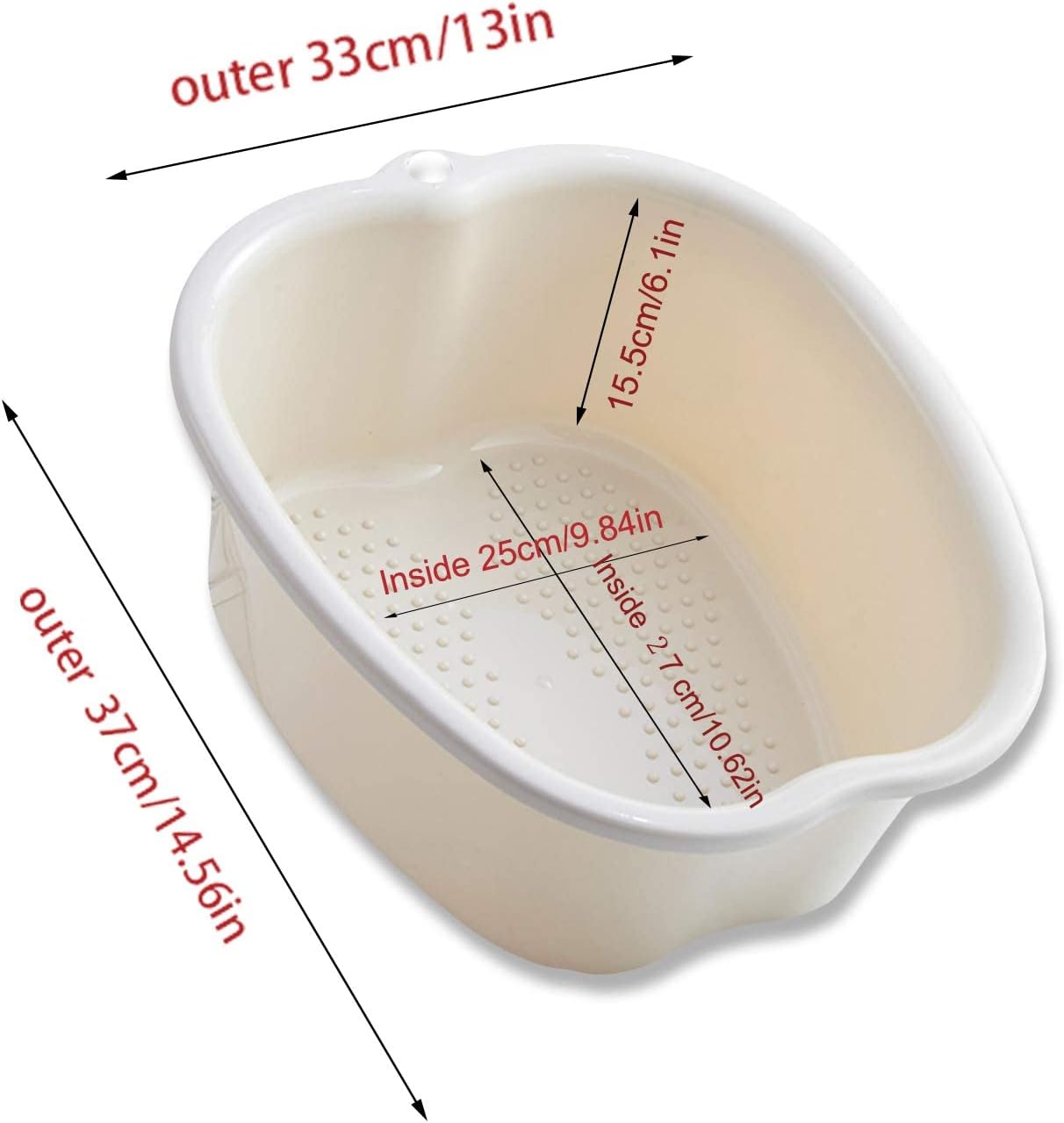 AXLOFO® Foot Soaking Bath Basin, Large Plastic Foot Soaking Tub, Foot Massage Foot Bath Bucket, Great for Getting the Dead/Old Skin Off Your Feet (whitebasin)