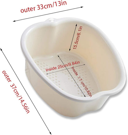 AXLOFO® Foot Soaking Bath Basin, Large Plastic Foot Soaking Tub, Foot Massage Foot Bath Bucket, Great for Getting the Dead/Old Skin Off Your Feet (whitebasin)