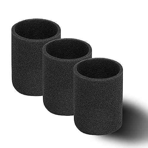 SpaceTent 3 Pack VFF51 Foam Filters for Vacmaster 5 to 16 Gallon Wet/Dry Vacs, Fit most Shop-Vac 5-16 Gal Vacuum, Replacement Dust Foam Sleeve
