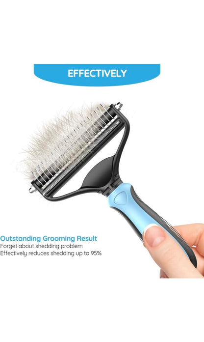Dog Brush for Shedding & Cat Brushes for Indoor Cats - Double Coat Dog Brushes for Grooming - Hair Remover Pet Grooming Tools - 2 in 1 Deshedding Brush & Undercoat Rake for Dogs - Defur Comb Cleaner