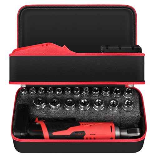 Tools Bag for Milwaukee 2457-20/2456-20/ M12 Cordless 3/8" Sub-Compact 35 ft-Lbs 250 RPM Ratchet Storage Organizer for M12 Batteries, Rapid Charger, Sockets Accessories(Case Only)