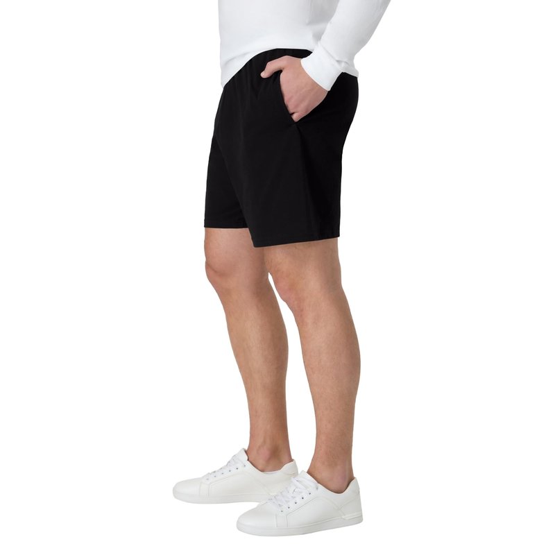 Hanes Mens Jersey Cotton With Pocket Workout-and-training-shorts, Black, Medium US