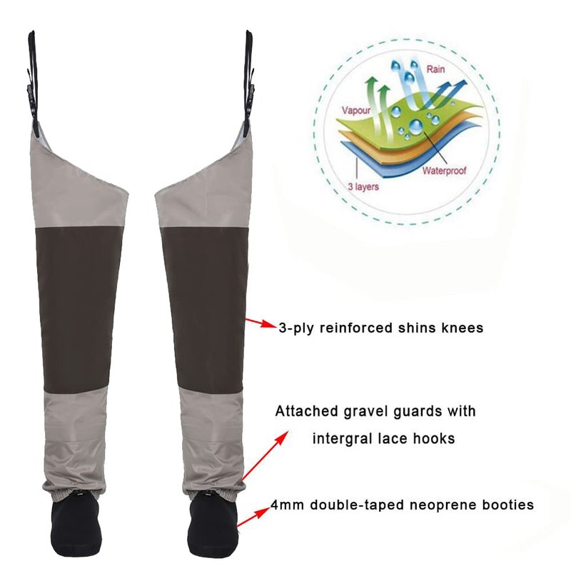Kylebooker Breathable Stockingfoot Hip Waders(XXL)
