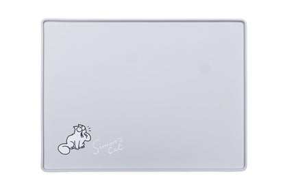 Simon's Cat by Karlie, Simon’s Cat Bowl Mat 40 x 30 x 1 cm,lightgrey