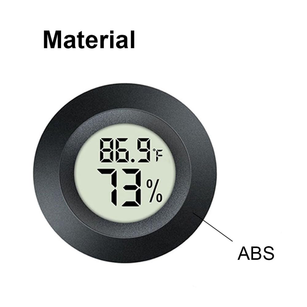 2 Pack Mini Digital Hygrometer Thermometer Gauge, Indoor Outdoor Temperature Humidity Meter for Greenhouse Humidors Incubators Reptile Terrarium Jars, Fahrenheit (℉) or Celsius(℃) (2)