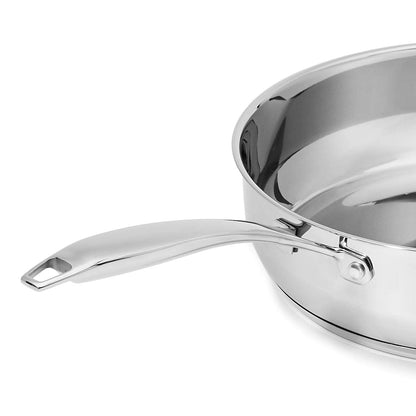 Amazon Basics Stainless Steel Cookware 15-Piece Set, Oven Safe, Pots and Pans, Induction-Ready, Even Heating, Easy to Clean, Heavy Duty, Silver