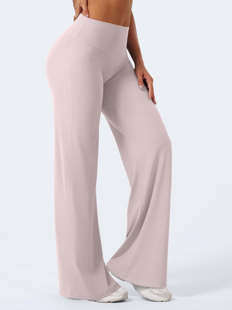 YEOREO Workout Leggings Womens No Front Seam Straight Leggings 33" High Waist Buttery Eddiy Gym Yoga Pants Dusty Pink M