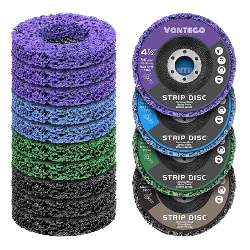 Vantego 10-Pack 4-1/2 Inch Paint Stripping Discs for Angle Grinder Multi Color Set for Metal Rust Removal Grinding Surface Prep (Purple ¡¿3, Black ¡¿3, Blue ¡¿2, Green ¡¿2)