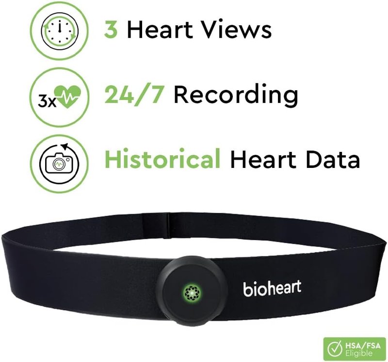 Bioheart 24/7 Continuous Heart Monitor - Smart Wearable Chest Strap with One Month Subscription