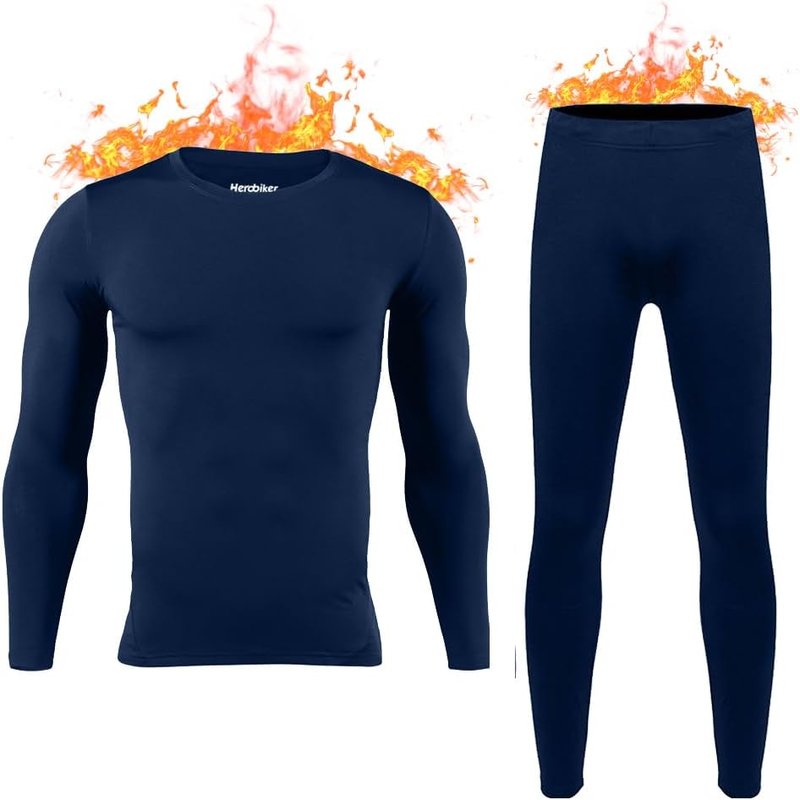 Long Johns Thermal Underwear for Men - Fleece Lined Base Layer Set for Skiing & Winter Activities | Warm & Comfortable