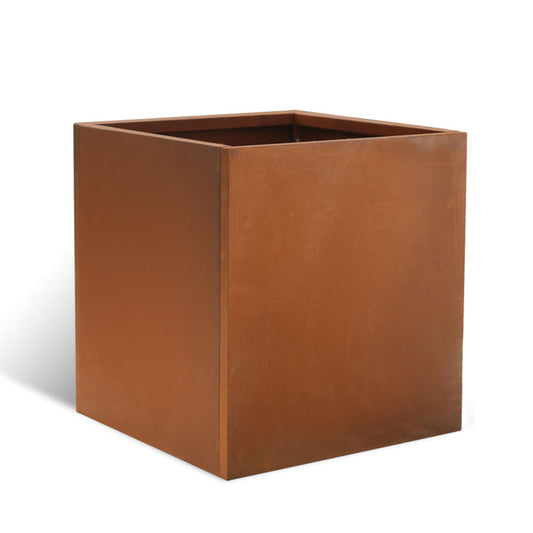 GZGNEEVL Corten Steel Planter Box Metal Outdoor Large Rectangular 17" L x 17" W x 18" H Rustic Durable Antique Detached for Commercial Residential Patio and Backyard