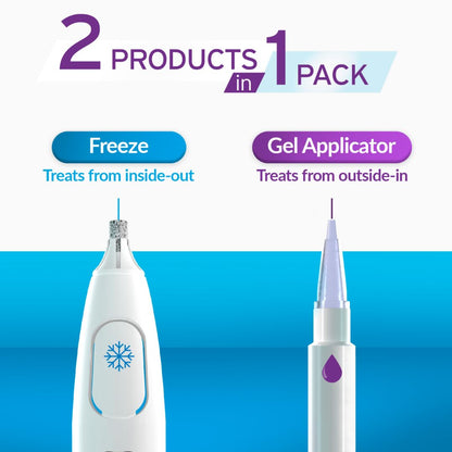 Excilor Warts Duo Power Treatment - Extra Strong Effective Wart Verruca Removal - 2 Devices in 1 Box - Cryo Freeze & Acid Treatment - Hands & Feet - Effective from Day 5 - Clinically Proven