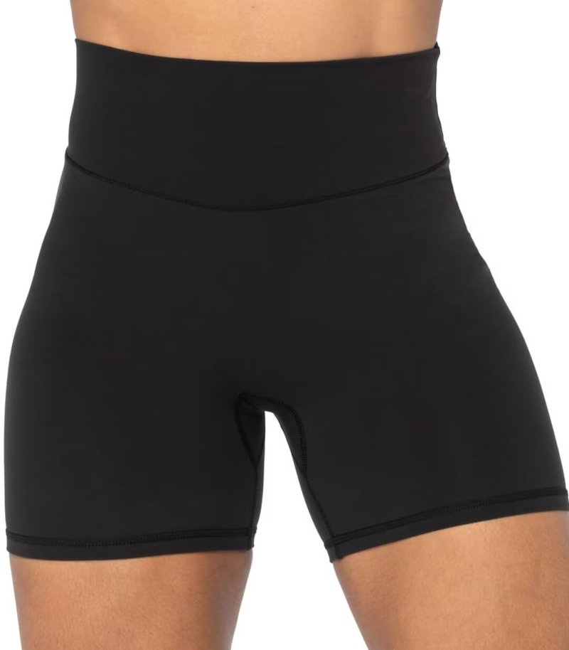 Sunzel Women's Biker Shorts in High Waist Tummy Control with No Front Seam 5" Black+Black (2 Pack) Small