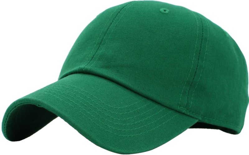 KB-LOW KGN Classic Cotton Dad Hat Adjustable Plain Cap. Polo Style Low Profile (Unstructured) (Classic) Kelly Green Adjustable
