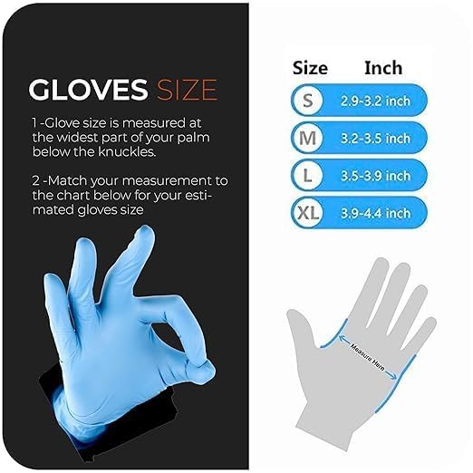The Real Touch Blue Professional Nitrile Powder Free Multi-Purpose Gloves, Disposable, Extra Strong - Box of 100 (Blue, Small)