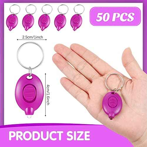 50 Pcs Mini UV LED Keychain Flashlight 395nm UV Light Black Light Keychain Flashlight Portable UV Keychain Flashlight for PET Urine Passport ID Card and Currency, UV Light Key Ring Light Torch