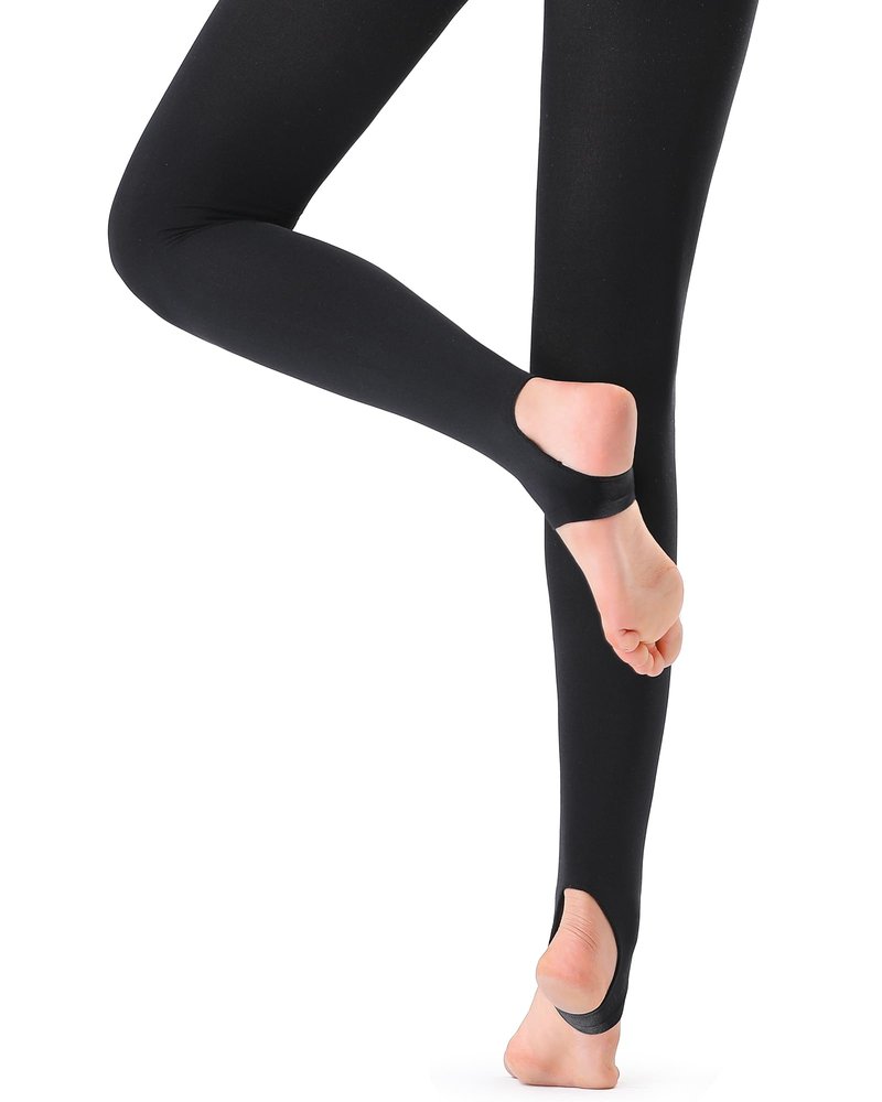 Stelle Girls Women Stirrup Tights Ultra Soft Dance Tights for Ballet, Gymnastics, School (Little Kid/Big Kid/Women)（Black，10-15Years）