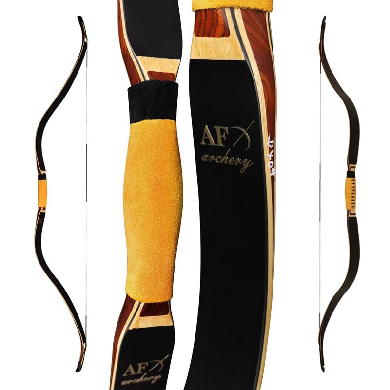 AF Archery Tatar Recurve Bow, 54" Traditional Laminated Horse Bow for Mounted Archery and Precision Shooting Longbow Left Right Hand (Oak Takedown, 35lbs)