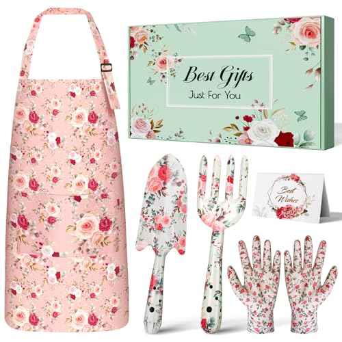 Christmas Stocking Stuffers White Elephant Gifts for Women Adults, Futricy 40th 50th 60th 70th Birthday Gardening Gifts for Mom Grandma Gardener Wife, Garden Tools with Hand Fork Trowel Gloves Apron