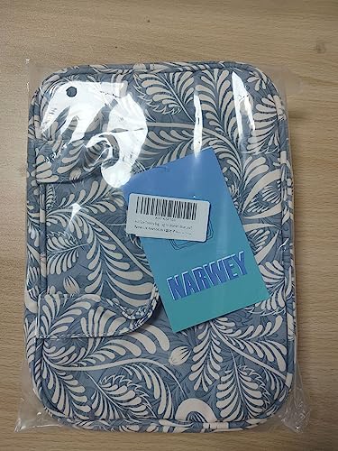 Narwey Full Size Toiletry Bag Large Wash Bag Makeup Bag Travel Organizer Cosmetic Bag for Women (Blue Leaf)