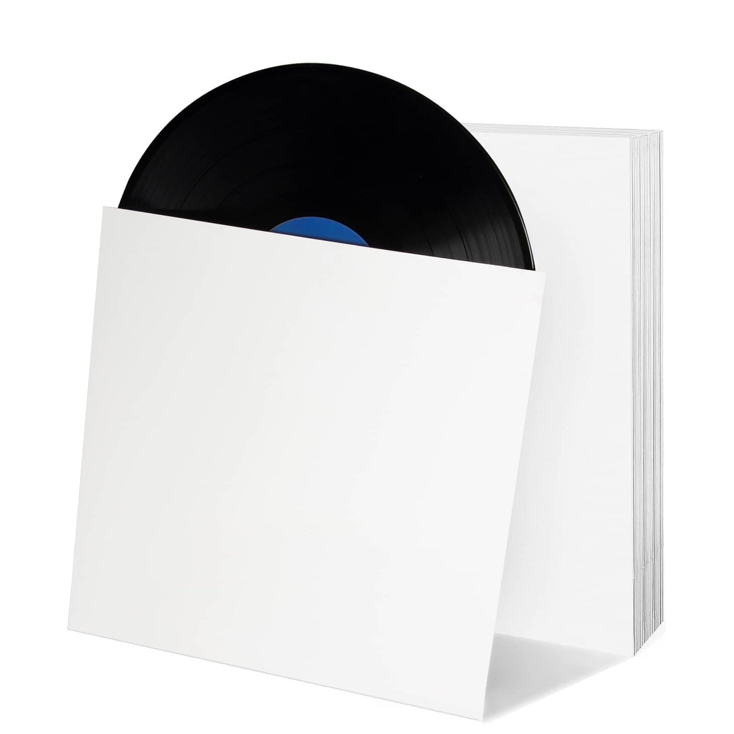 20ct 12-Inch LP Vinyl Record Jackets - 350gsm White Cardboard Covers, Blank Album for Outer Sleeves, No Center Hole, for CD Collection