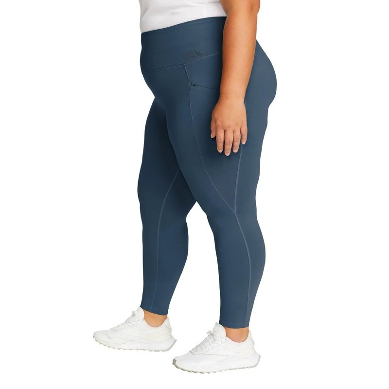 Eddie Bauer Women's Comfort Stretch Moisture Wicking Trail Legging Tight with Pockets (US, Alpha, X-Large, Regular, Regular, Blue)