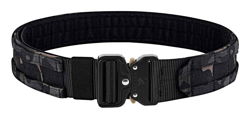 KRYDEX Quick Release Rigger MOLLE Belt 1.75 Inch Inner & Outer Tactical Heavy Duty Belt (MCBK, Large)