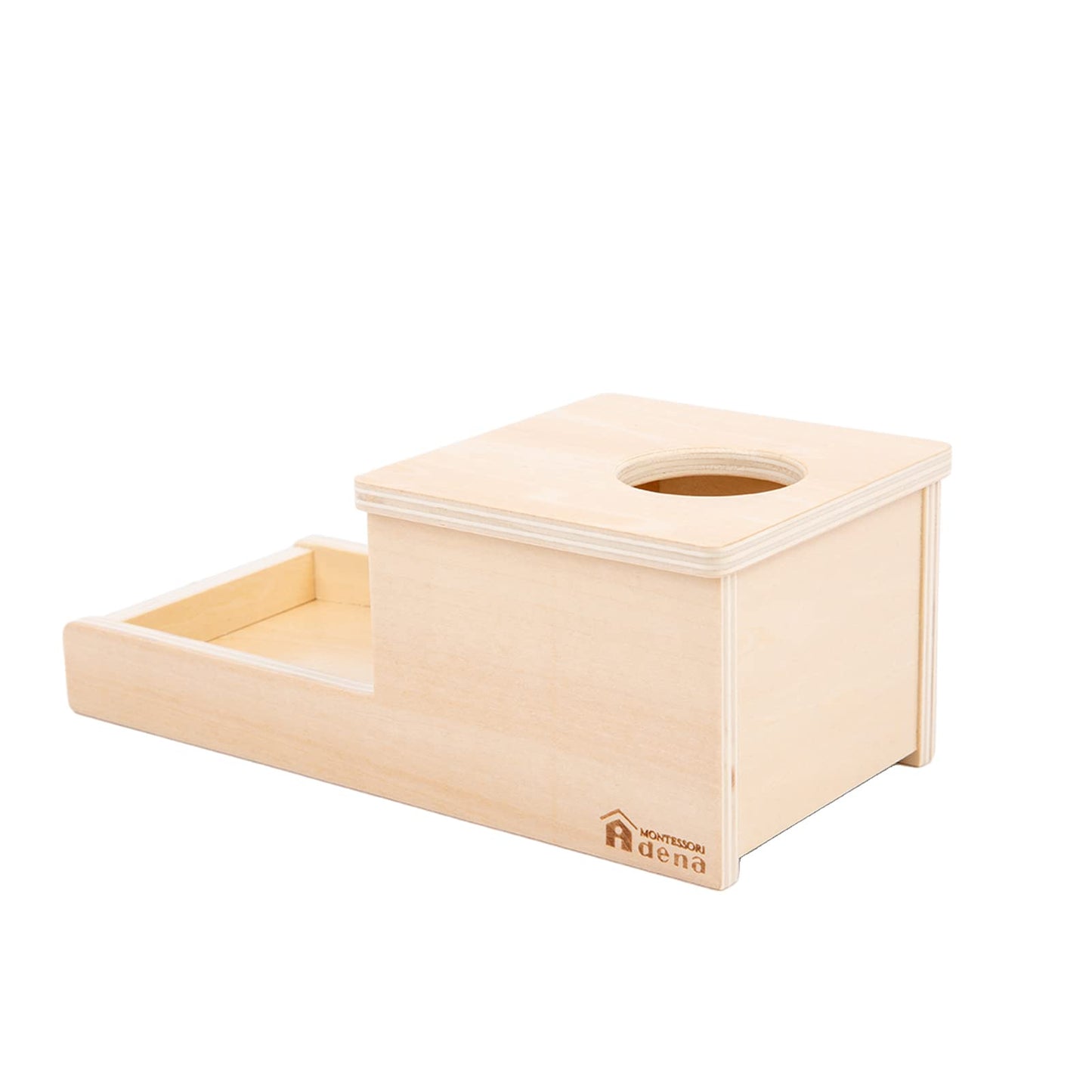 Adena Montessori Object Permanence Box with Tray Three Balls Montessori Toys for 6-12 Months Baby 1 Year Old Infant Toddler (Small Box - Typical)