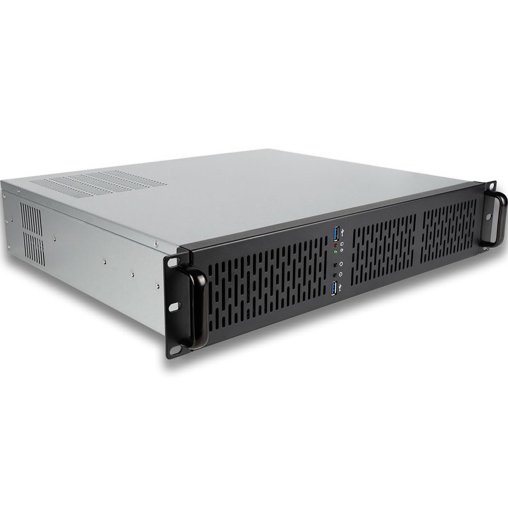 Quiet Rackmount Computer (3.8-4.6GHz AMD Ryzen 7 5700G CPU, 32GB RAM, 1TB SSD, W11 Pro) - 2U Rack Mount Server or Workstation Desktop PC for Home or Business