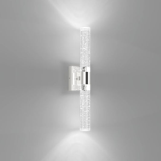 Tipace LED Bathroom Sconces Wall Lighting with Crystal Glass,Chrome Bathroom Vanity Light Fixtures,Modern Wall Lights for Mirror Living Room Hallway(6000K)