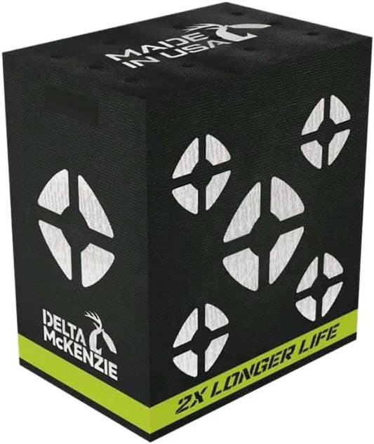 Delta McKenzie Archery Target - 4-Sided Mo'Foam Block | 18"x16"x11" Durable Design for Compound Bows