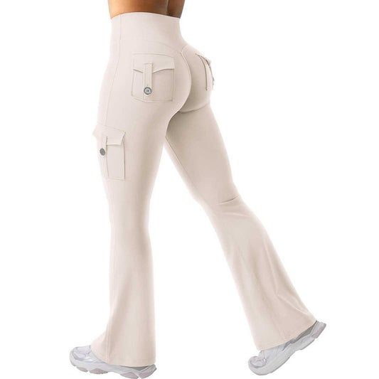Flare Leggings for Women with Pockets High Waist No Front Seam Yoga Workout Stretchy Gym Casual Booty Lifting