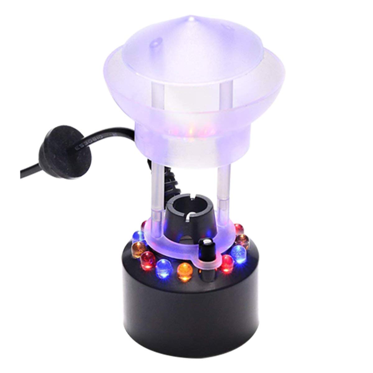 Halloween Party Mist Maker,Ultrasonic Mist Maker Fogger with Waterproof Frame 12 LED Red Yellow and Blue Light Flashes For Halloween Decoration Water Fountain Pond Fogger and Rockery Fishtank Vase Bir